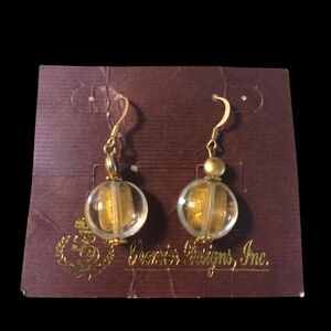 NWOT Premier Designs Lemon Chiffon Gold Tone Earrings 1 1/2.
